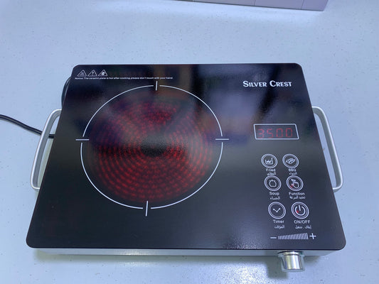 Silver Crest Electric Ceramic Hot Plate – Safe, Stylish & Quick Cooking