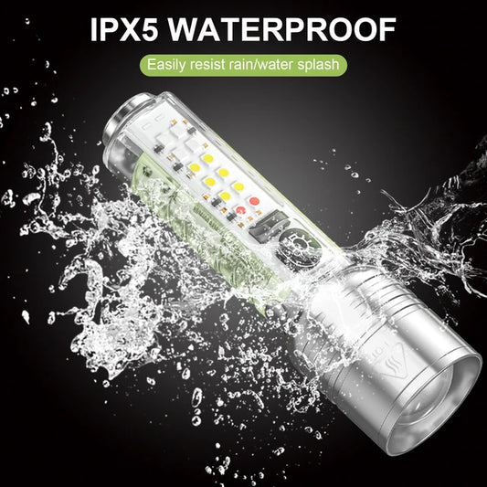 Multifunctional Zoom Flashlight 520A | Rechargeable LED Torch with USB Charging
