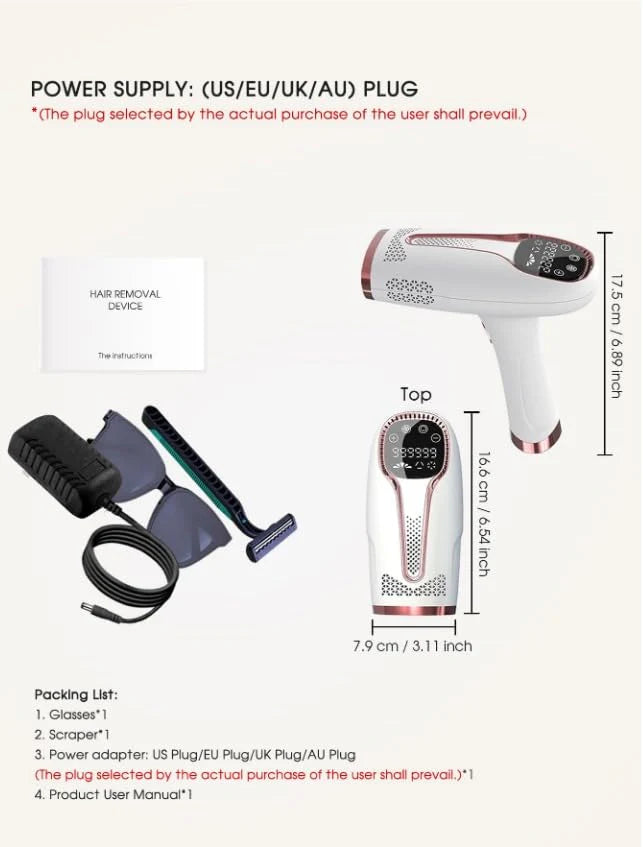 3-in-1 IPL Laser Hair Removal Device - side view