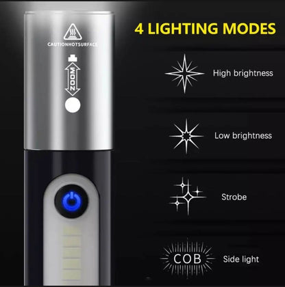 Rechargeable LED Emergency Light | Portable Camping Lamp Torch with USB Charging