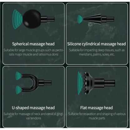 Deep Tissue Massage Gun with 2200mAh Battery & 4 Massage Heads