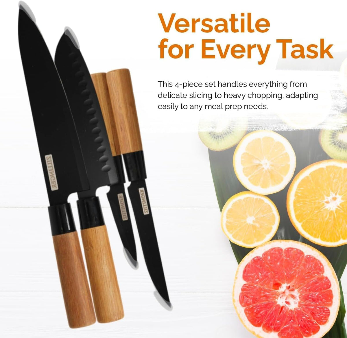 4Pcs Japanese Zillinger Knife Set - front view