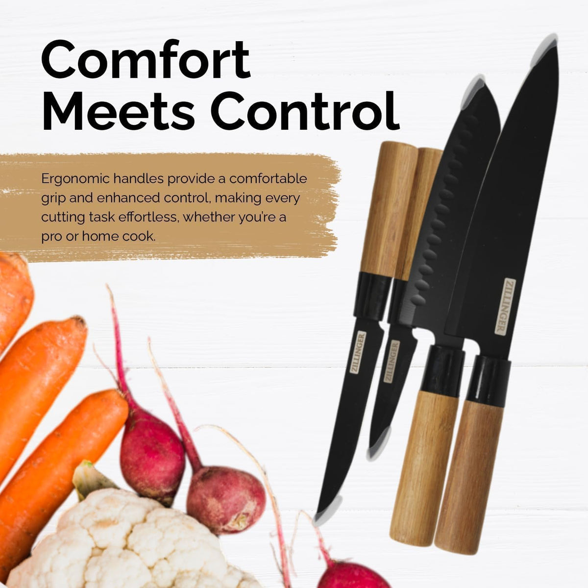 4Pcs Japanese Zillinger Knife Set - packaging