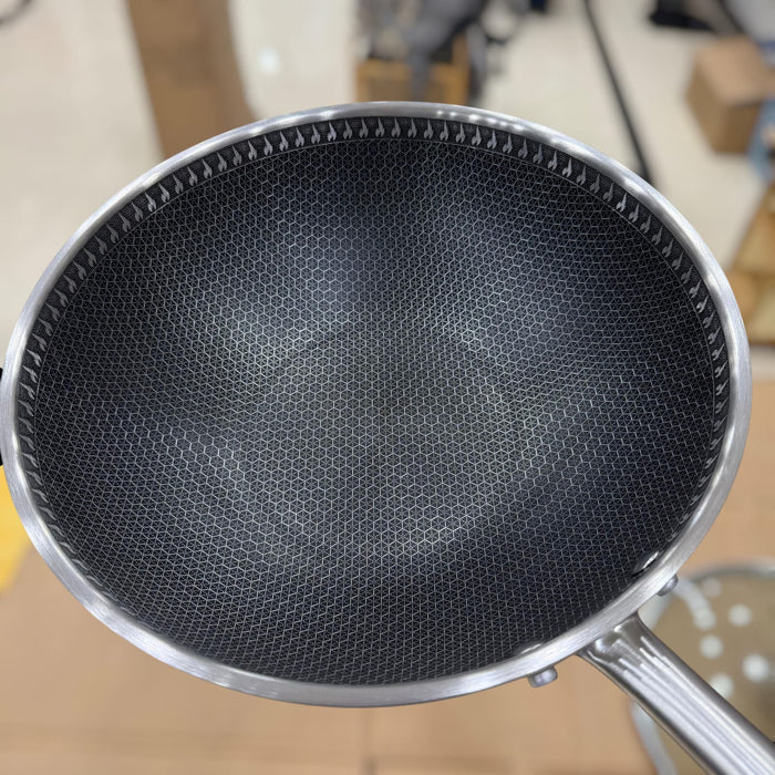 Laser Stainless Steel HoneyComb Wok/Pan 30cm