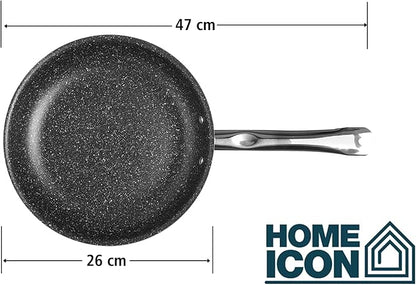 Uakeen 24, 26 & 28CM Granite Frying Pan