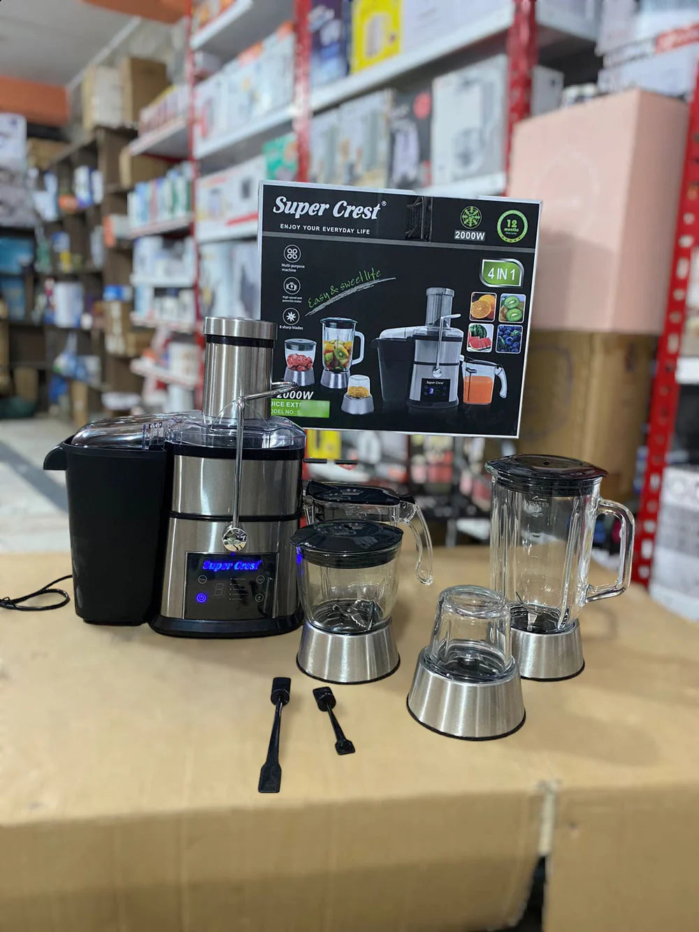Super crest 4 in1 Digital Display juicer ,blender and grinder -2200 watt