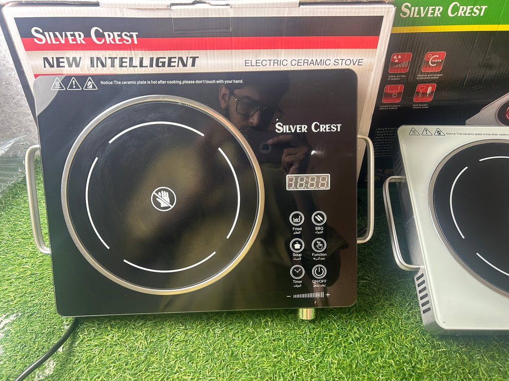 Silver Crest Electric Ceramic Hot Plate – Safe, Stylish & Quick Cooking
