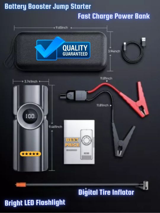4in1 Jump Starter with Air Compressor