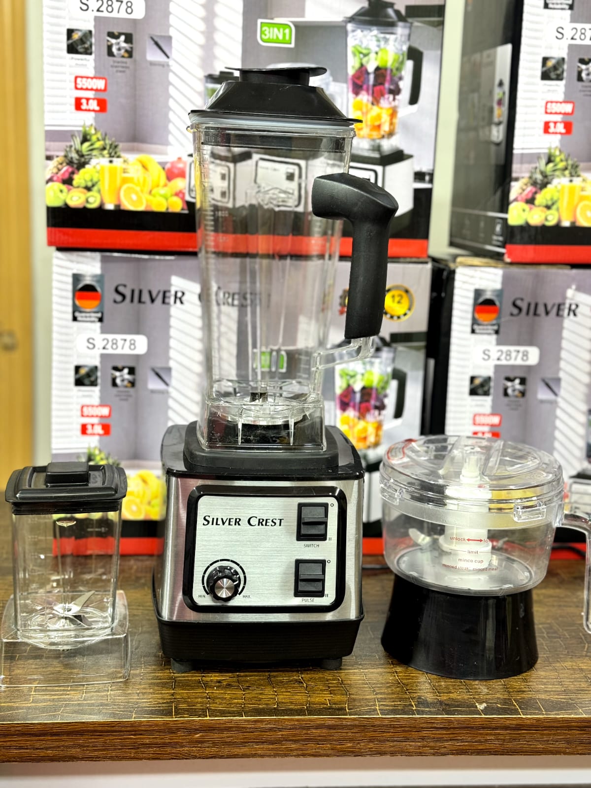 Silver Crest S.2878 3-in-1 Blender Grinder & Juicer – 5500W High Power Kitchen Food Processor