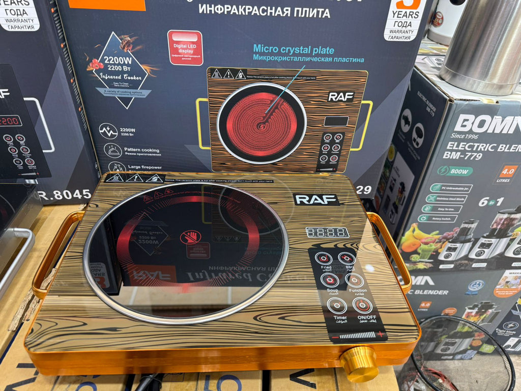 RAF Infrared Cooker – 2200W Electric Hotplate with LED Display & 1-Year Warranty | Supports 50KG