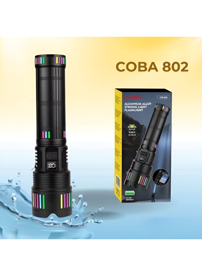 COBA CB-802 Aluminum Alloy Strong Light Flashlight - top view