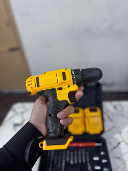 Cordless Drill Machine Kit 2 Batteries - front view