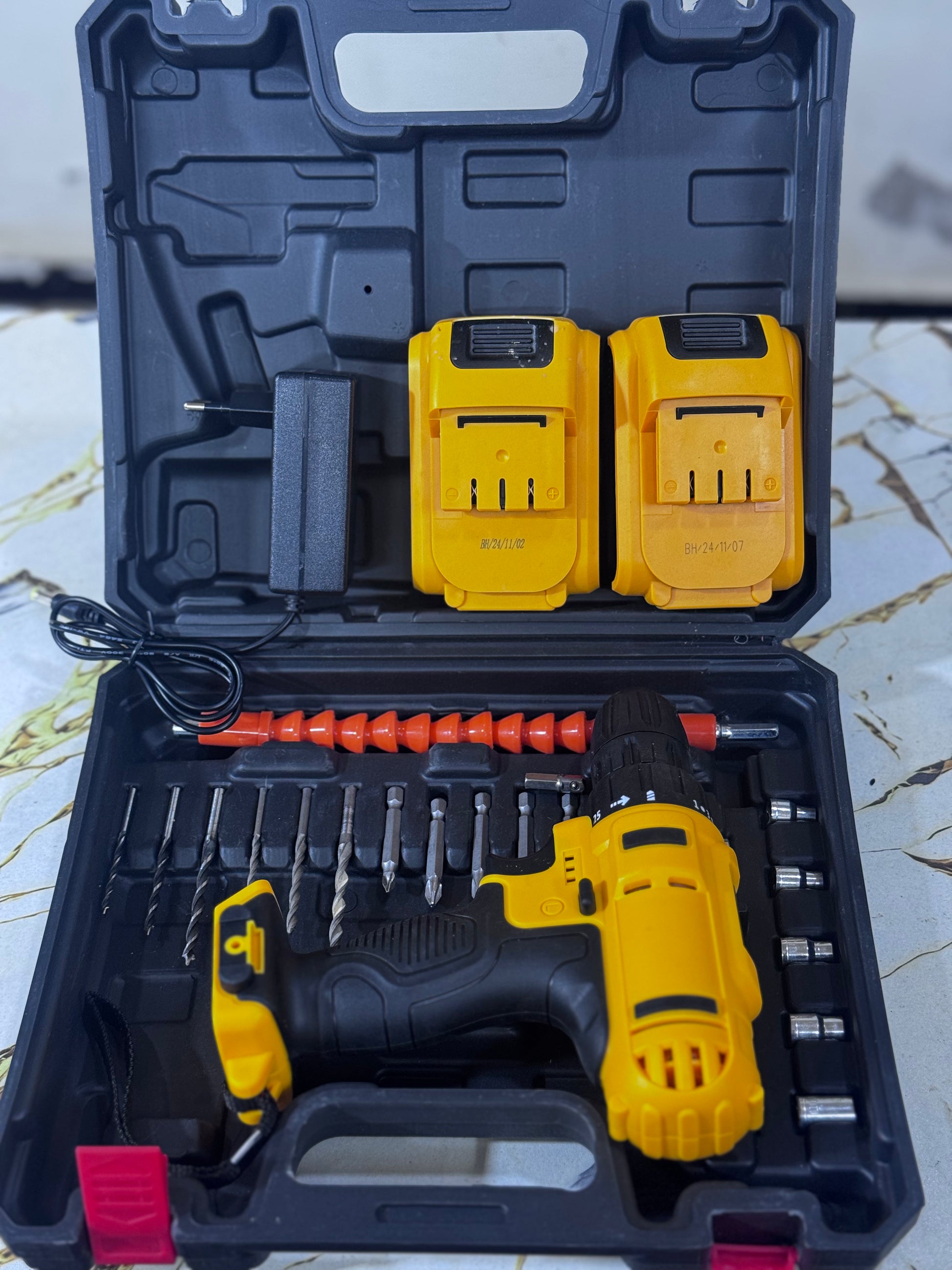 Cordless Drill Machine Kit 2 Batteries - in use