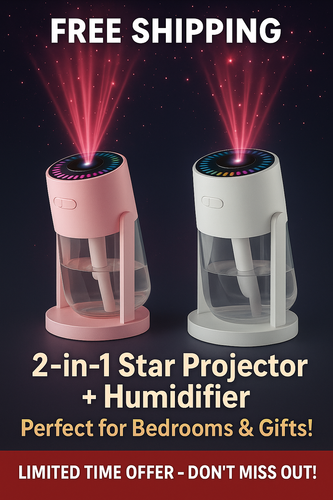 Galaxy Star Projector Humidifier 2 in 1 Night Light - in use