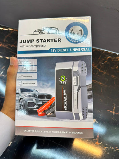 Jump Starter 4-in-1 with Air Compressor 12V - front view