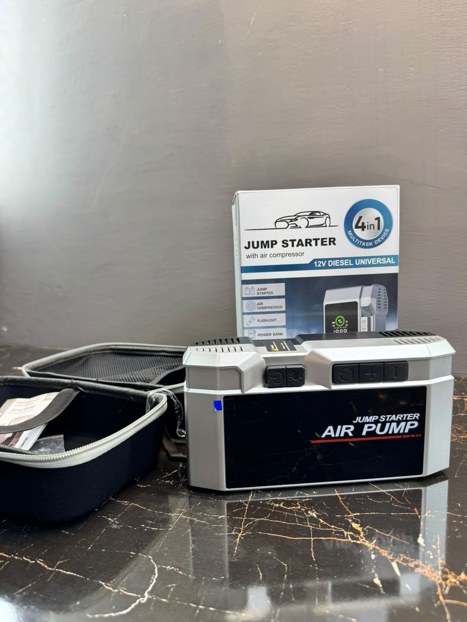 Jump Starter 4-in-1 with Air Compressor 12V - packaging