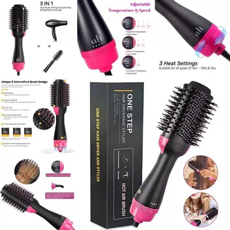 One Step Blow Hair Dryer Volumizer Brush - side view