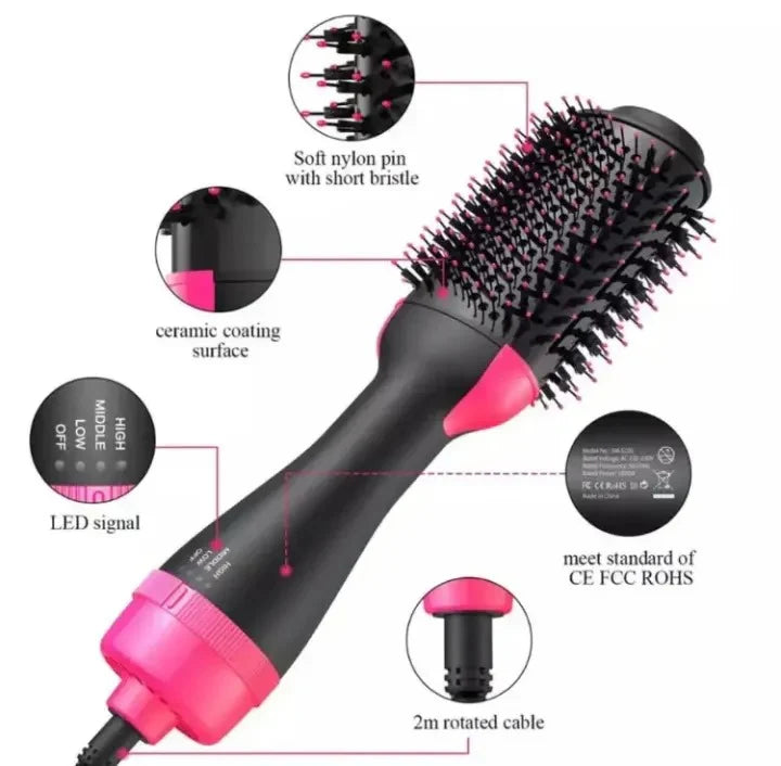 One Step Blow Hair Dryer Volumizer Brush - in use