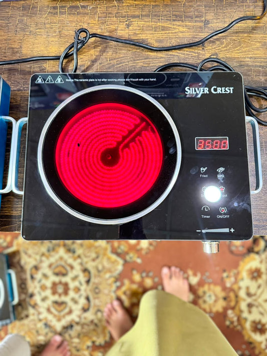Silver Crest Electric Ceramic Hot Plate - front view
