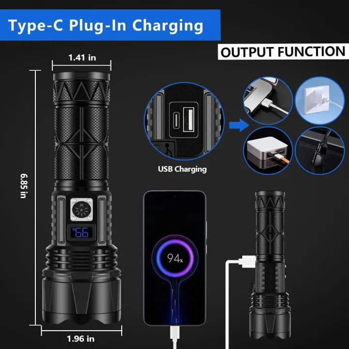 SLH-891 Zoom White Laser Flashlight 8 Hour 5000M - top view